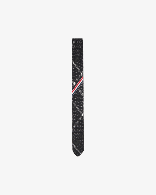 Thom Browne - Men's Plaid Check Jacquard Silk Knit Tie - (Black)