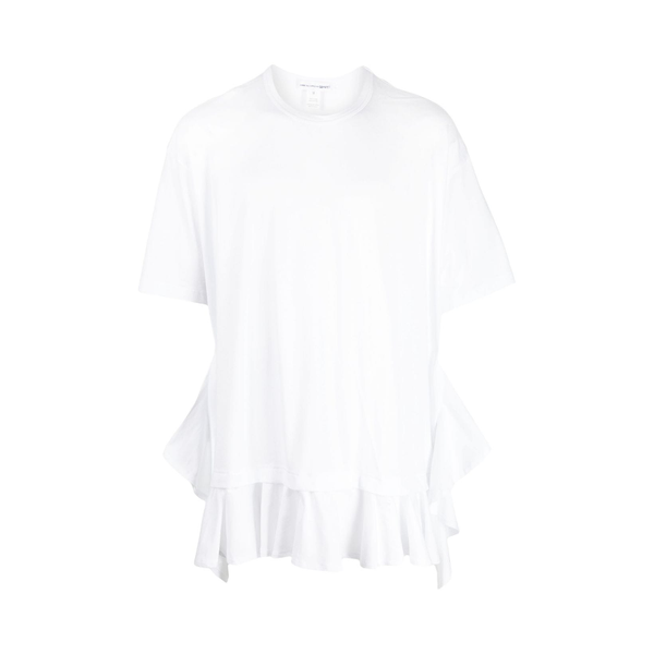 CDG SHIRT - Ruffle Detail T-Shirt - (White)
