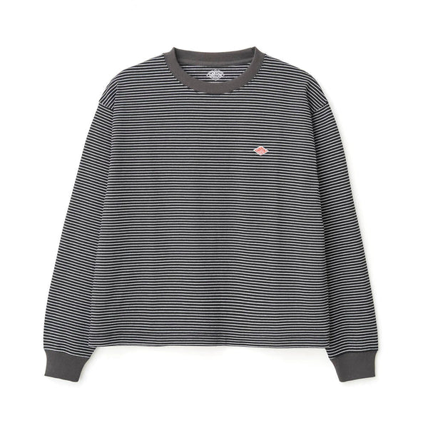 DANTON - Stripe Long Sleeve T-Shirt - (Charcoal x White)