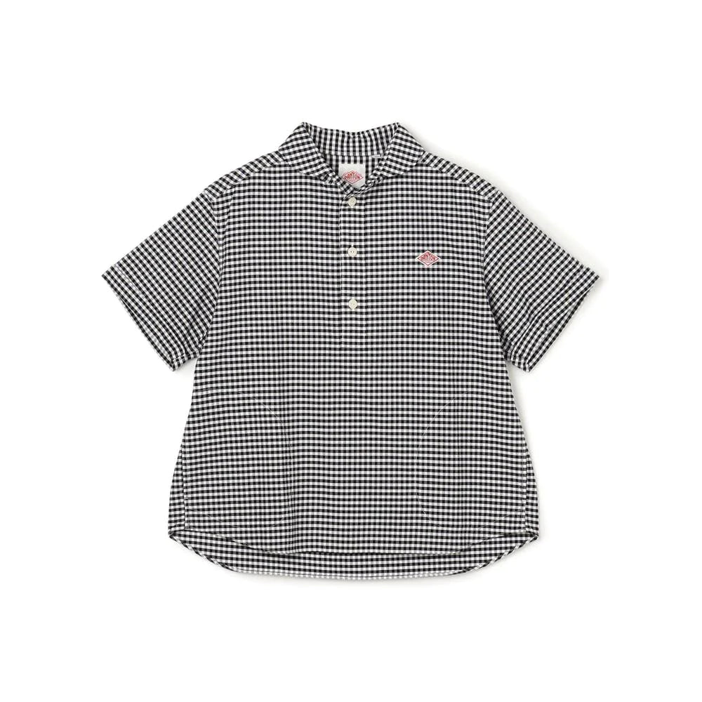 DANTON - Round Collar Pullover Shirt - (Check) view 1, Click to Zoom in