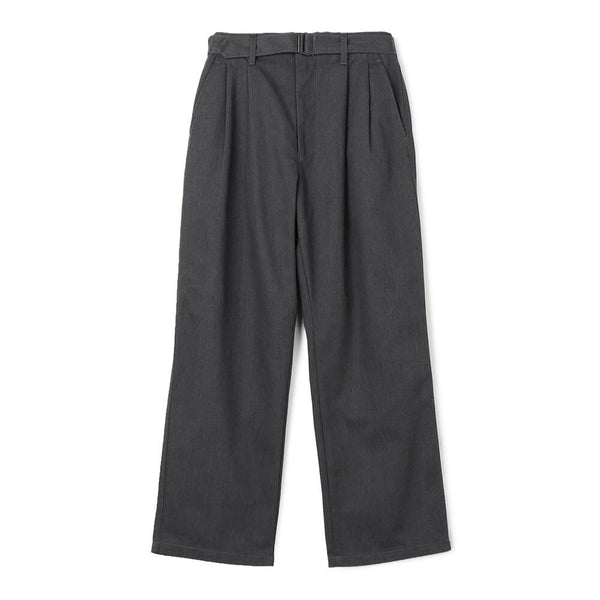 DANTON - Tuck Belted Pants - (Charcoal)