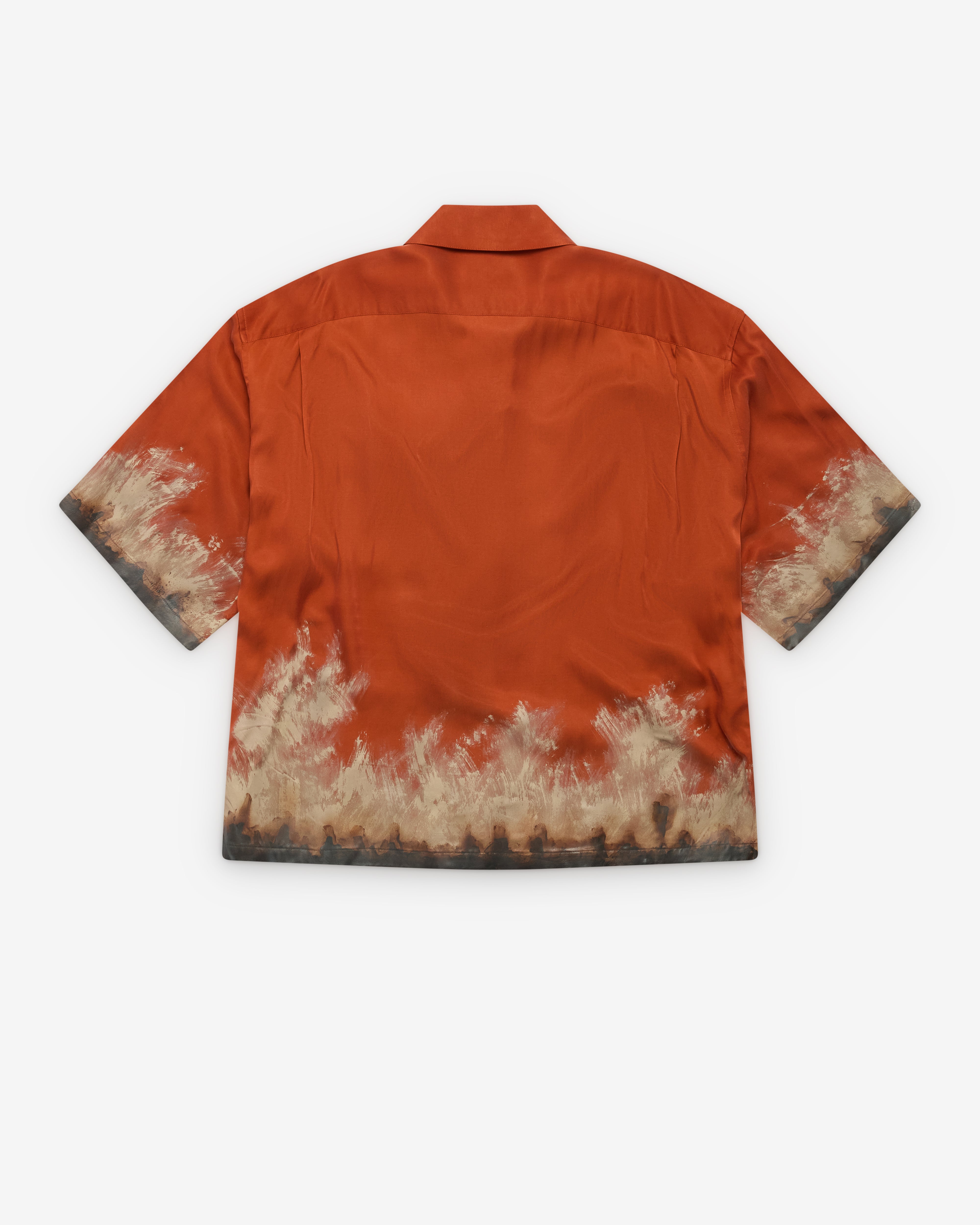 Doublet: Men's Mud-Hand-Painted Shirt (Dark Orange) | DSMS E-SHOP