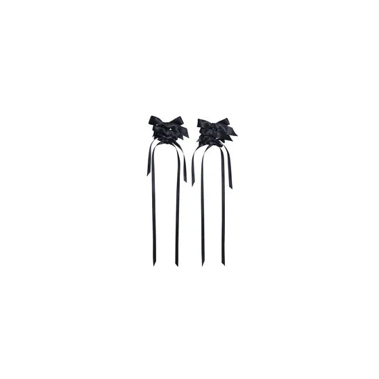 Simone Rocha - Women's Rosette Bow Earrings - (Black) AW24 ERG425 0916 -00-BLACK