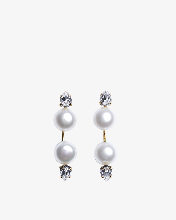 Simone Rocha - Women's Double Ended Pearl & Crystal Dagger Earrings - (Off-White)