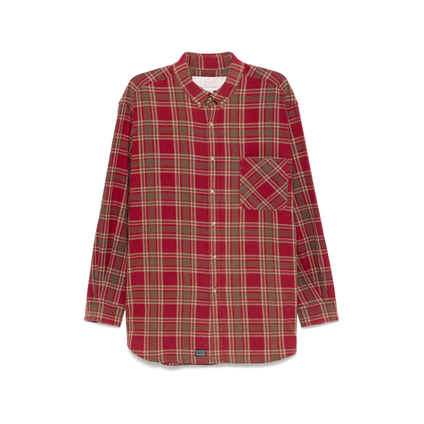 ERL - Unisex's  Plaid Ls Shirt Woven - (Red Plaid)