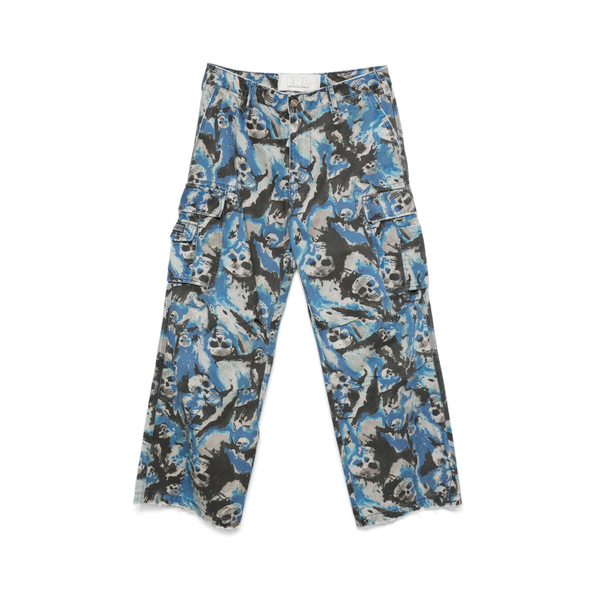 ERL - Unisex's  Skull Cargo Pants Woven - (Skull Print)