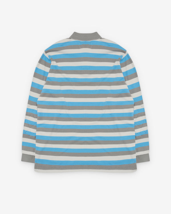 ERL_ERL - Men's Striped Long Sleeve Polo - (Blue Stripe)_POLOS