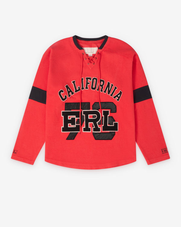ERL - Men's Red Hockey Sweatshirt Knit - (Red)