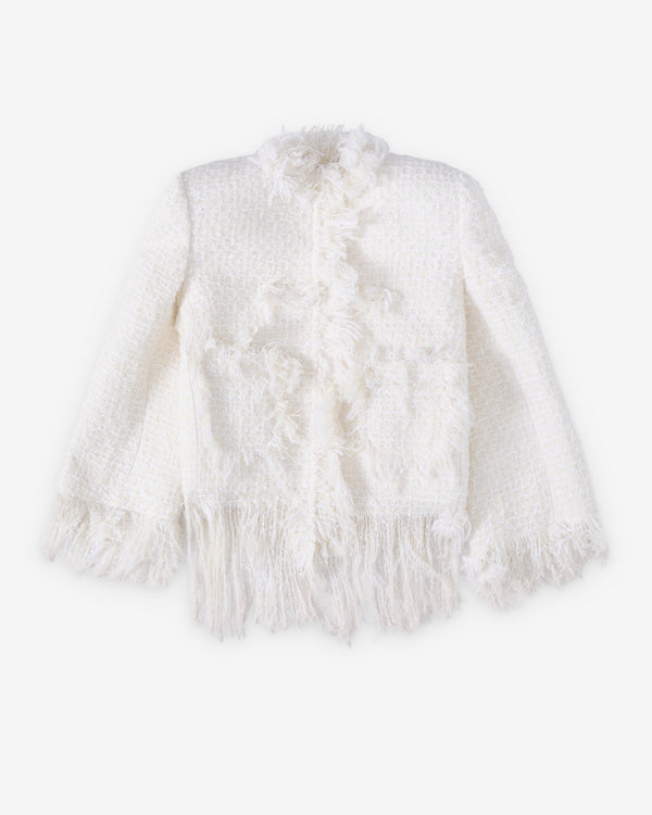 Matières Fécales - Women Mademoiselle Tweed-Dechire Jacket - (White)