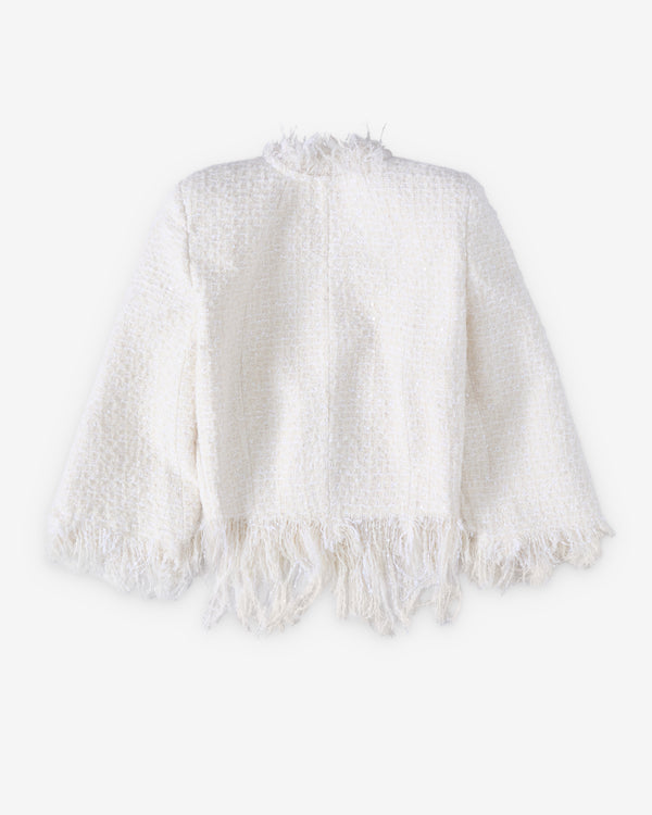 Matières Fécales - Women Mademoiselle Tweed-Dechire Jacket - (White)