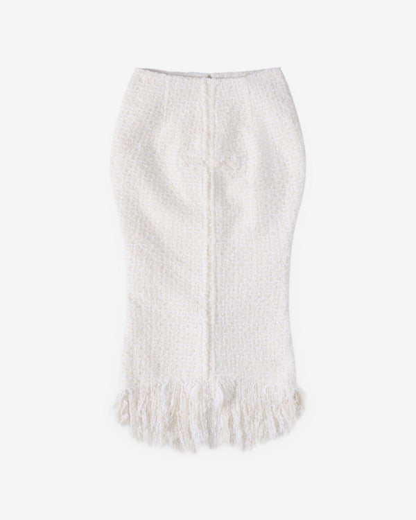 Matières Fécales - Women Mademoiselle Tweed-Dechire Skirt - (White)