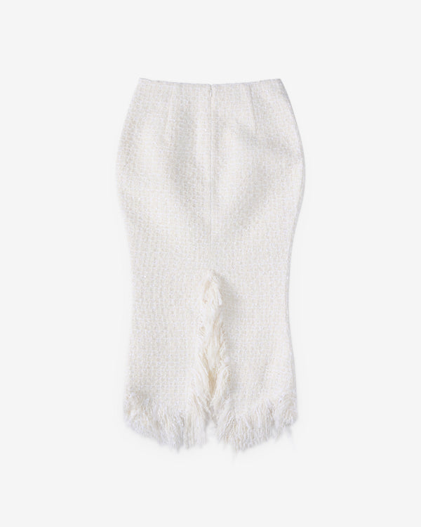 Matières Fécales - Women Mademoiselle Tweed-Dechire Skirt - (White)