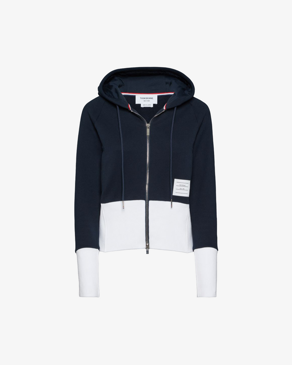 THOM BROWNE - Women's Classic Loopback 4-Bar Zip-Up Hoodie - (Navy415)