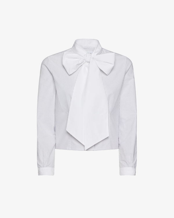 THOM BROWNE - Women's Poplin Bow Collar Blouse - (Grey035)