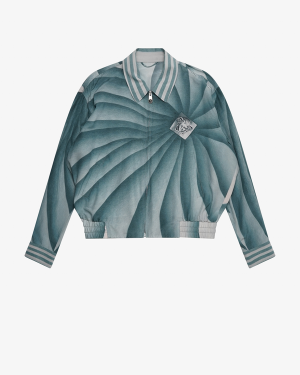 VERSACE - Men's Blouson Silk Poplin Fabric The Vortex Print - (Blue)