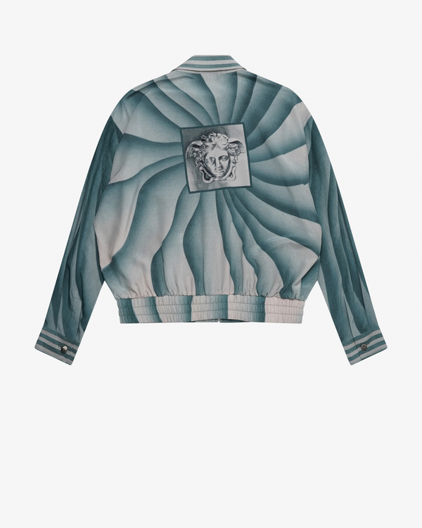 VERSACE - Men's Blouson Silk Poplin Fabric The Vortex Print - (Blue)