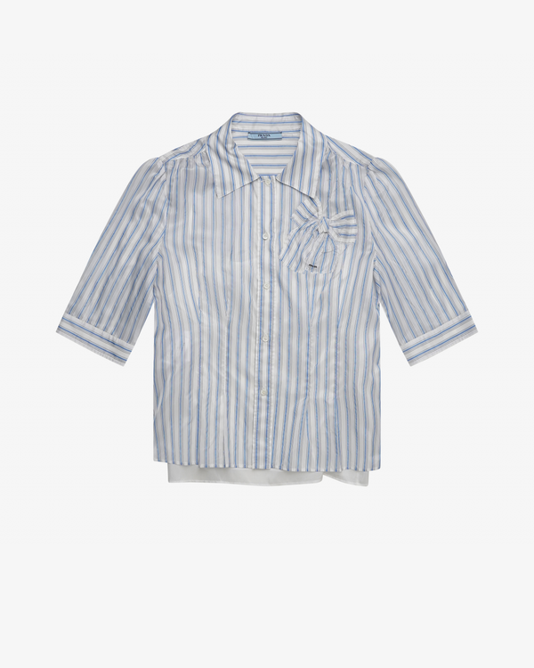 Prada - Women's Bemberg Stripe Shirts - (Light Blue)