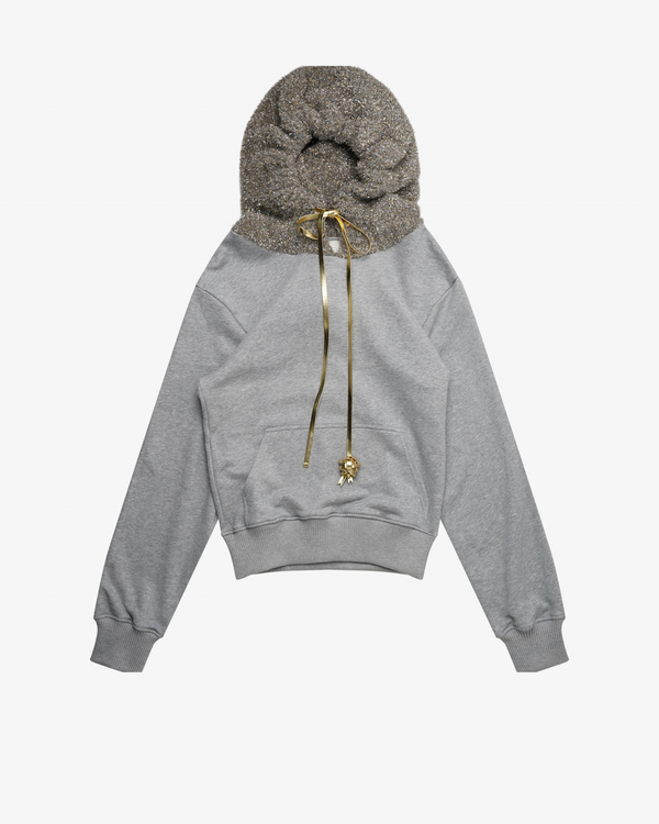 OSCAR OUYANG - Men's Knit Sparkly Sleeping Hat Hoodie - (Grey)
