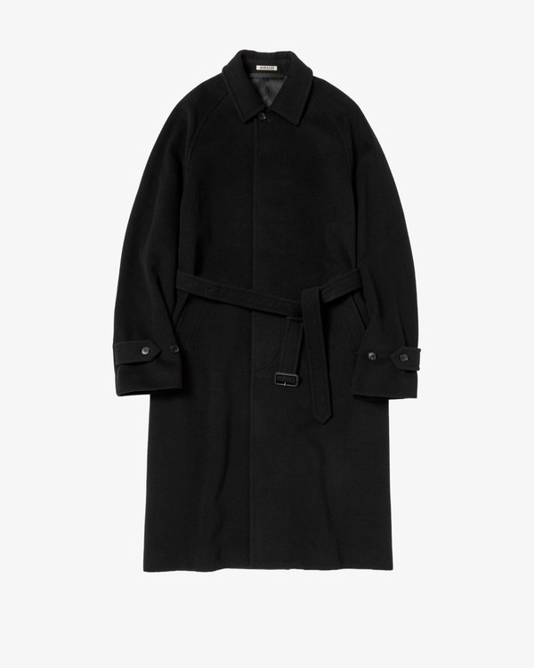AURALEE - Men's Super Fine Wool Mosser Soutien Collar Coat - (Black)