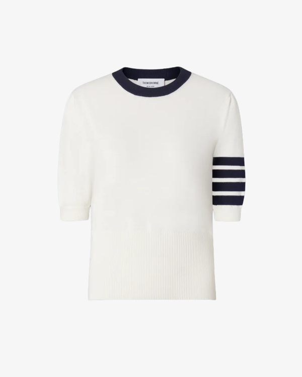Thom Browne - Women's Hector Intarsia Classic Short Sleeve Tee - (White)