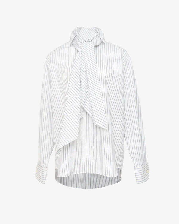 SACAI - Women's Poplin Shirt With Poplin Tie - (Stripes)