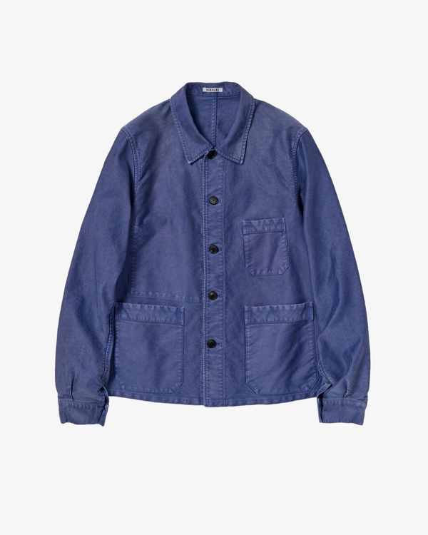 AURALEE - Men's Garment-Dyed Organic Cotton Heavy Moleskin Coverall - (Navy)