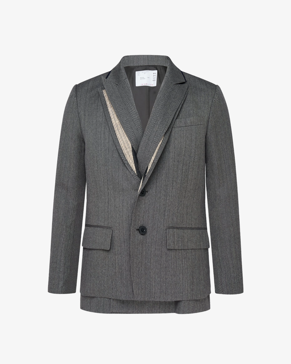 SACAI - Women's Herringbone Suiting Jacket - (Brown)