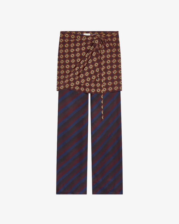 DRIES VAN NOTEN - Women's Printed Skirt Pants - (Navy509)