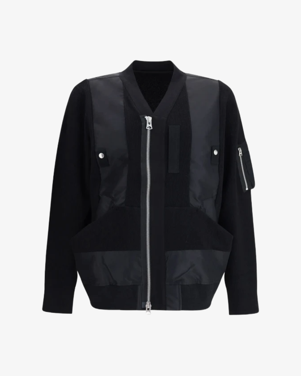 SACAI - Men's Nylon Twill X  Knit Blouson - (Black001)