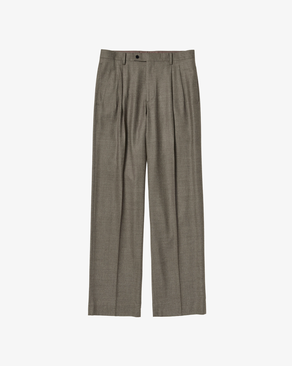 AURALEE - Men's Super Light Wool Two-Tuck Slacks - (Brown)