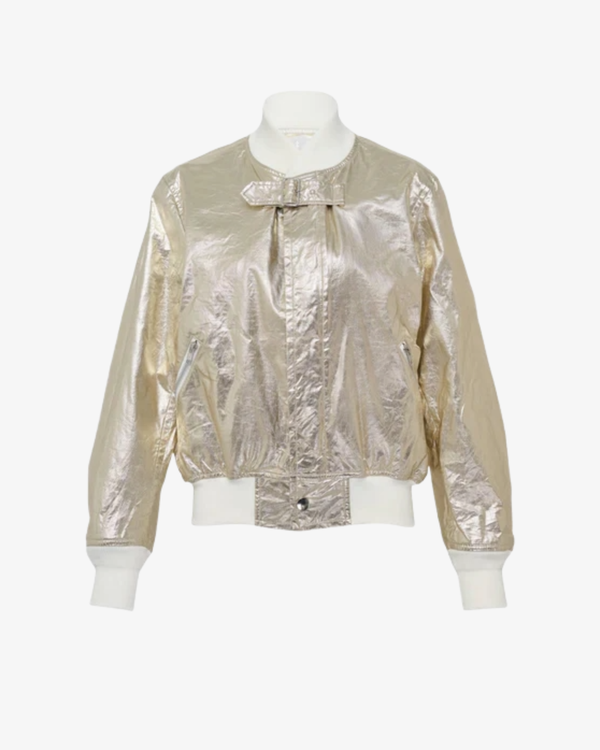 Tao - Women's Foiled Print Reversible Jacket - (Gold)