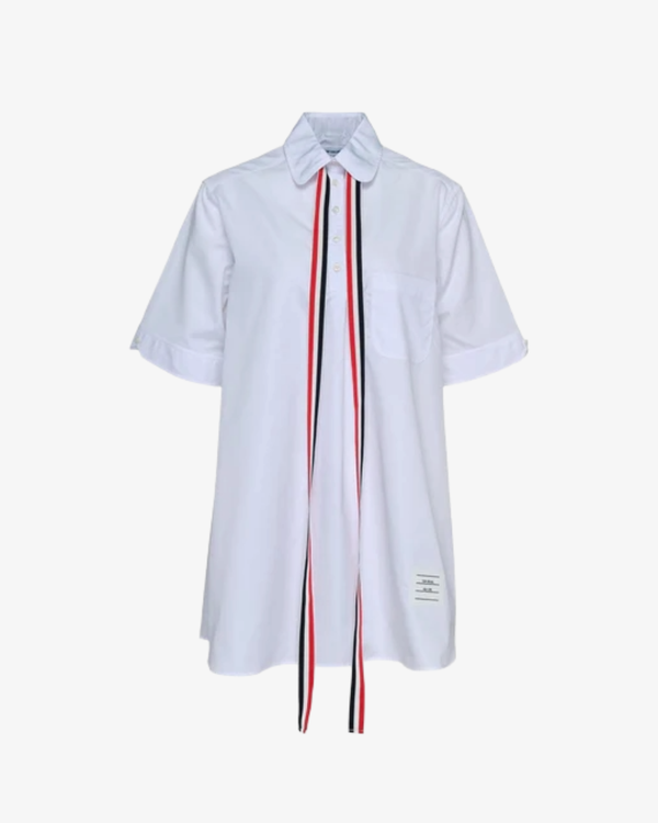 Thom Browne - Women's Short Sleeve Blouson Shirt - (White 100)