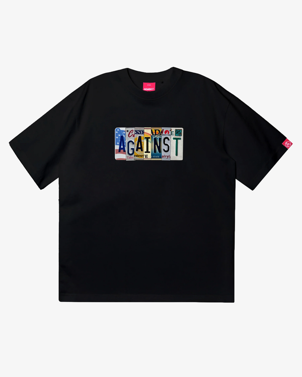 AGAINST LAB_AGAINST LAB  - Men's License Plate Tee - (Black)_TEES