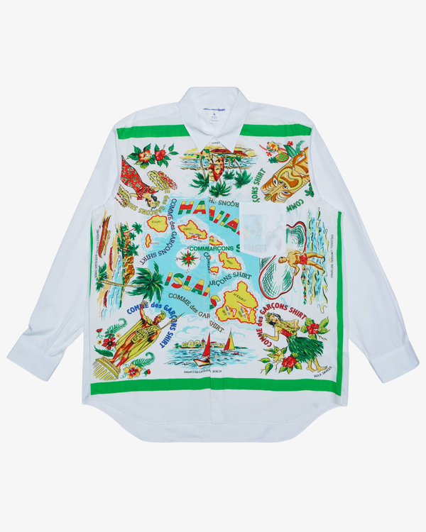 CDG Shirt - Men's Printed Map Shirt - (White)