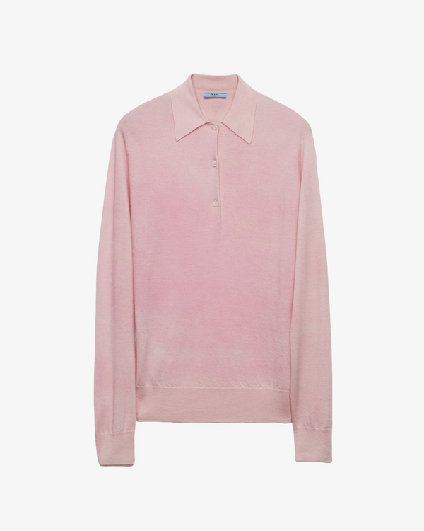 PRADA - Women's  Cashmere Polo Shirt - (Pink)