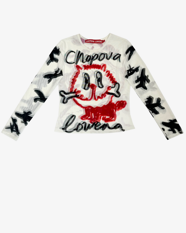 Chopova Lowena - Women's Bone Mesh Long Sleeve Top - (White)