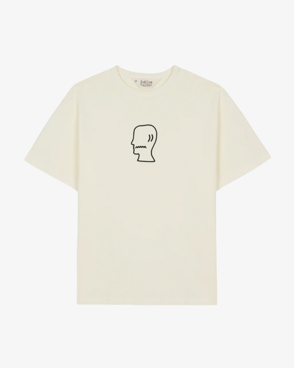 BRAIN DEAD - Men's Heavyweight 3D Embroidery Logohead T-Shirt - (Natural)