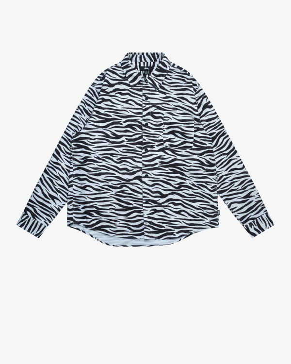 Stüssy - Men's Animal Print Flannel Shirt - (Zebra)