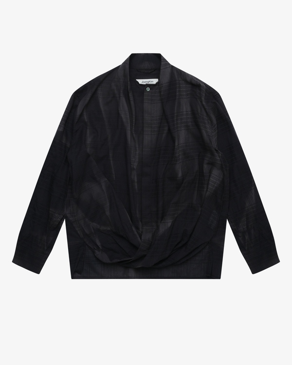 Jiyongkim - Men's Sun-Bleached Drape Shirt - (Black)