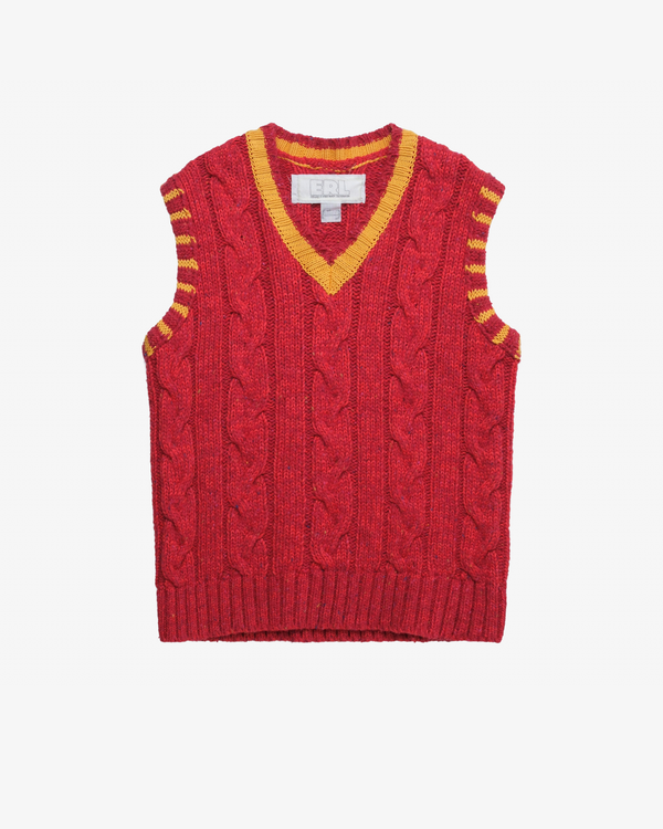 ERL - Men's Cable Knit Vest Knit - (Red)