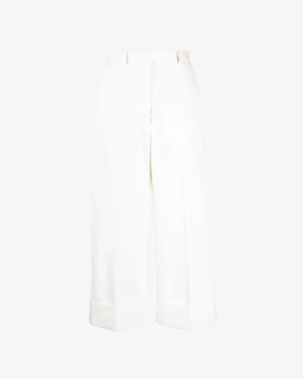 Thom Browne_Thom Browne - Women's High Waisted Straight Leg Trouser - (Off White 114)_PANTS