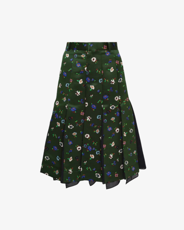 SACAI - Women's Floral Print Skirt - (Green)