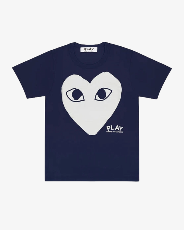 Play - Laminated White Heart Tee - (Navy)