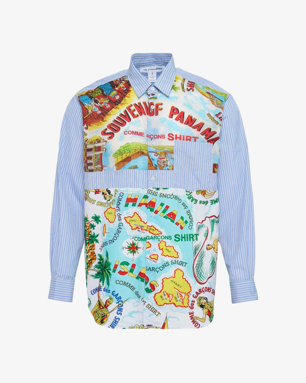 CDG Shirt - Men's Printed Map Stripe Shirt - (Stripes)