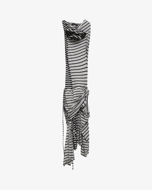 Vaquera_VAQUERA - Women's Striped Rose Dress Knit - (Black)_DRESSES