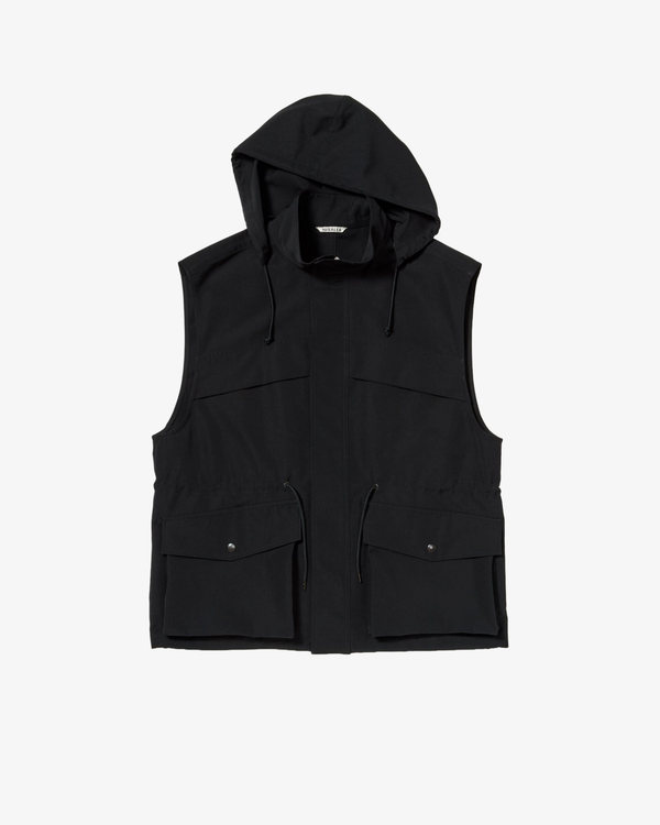 AURALEE_AURALEE - Men's Wool Max Canvas Over Vest - (Black)_VESTS