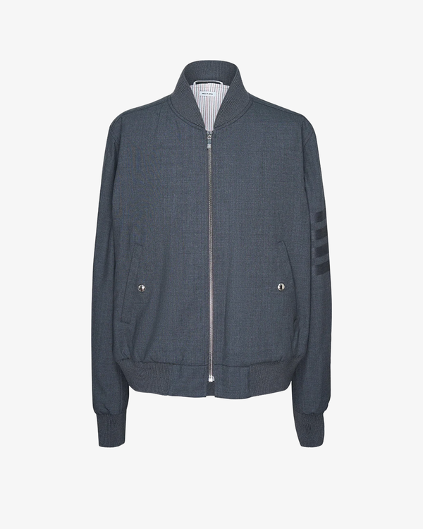 Thom Browne - Men's Plain Weave Suiting 4-Bar Blouson Jacket - (Grey025)