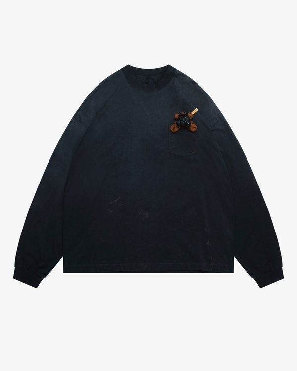 Doublet - Men's Gas Mask Bear Long Sleeve T-Shirt - (Black)