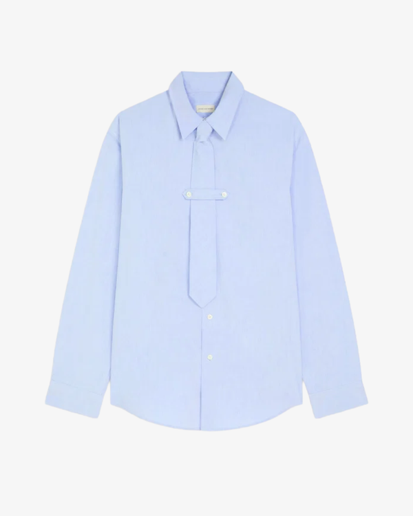 DRIES VAN NOTEN - Men's Classic Cotton Shirt With Tie - (Blue)