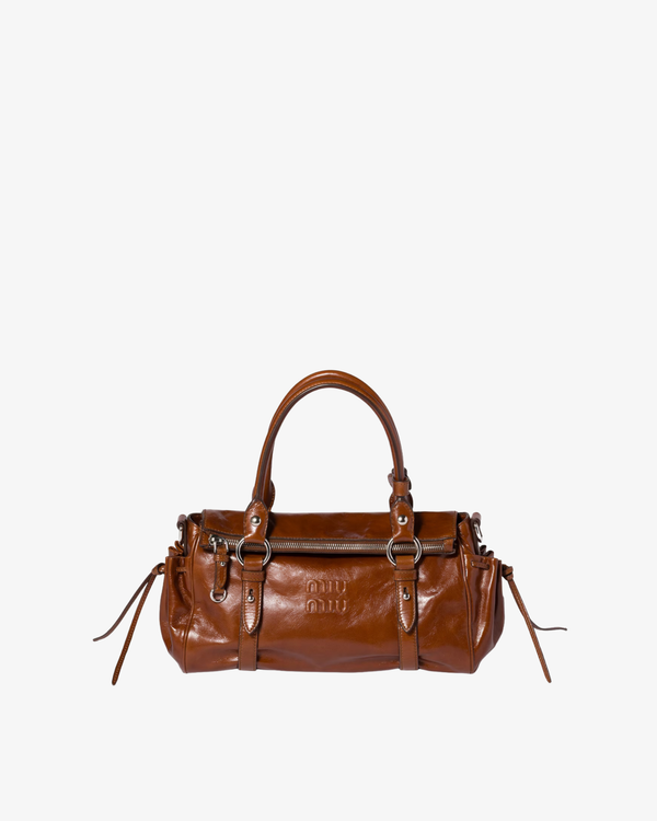 MIU MIU - Women's Vitello Shine Shoulder Bags - (Brown)